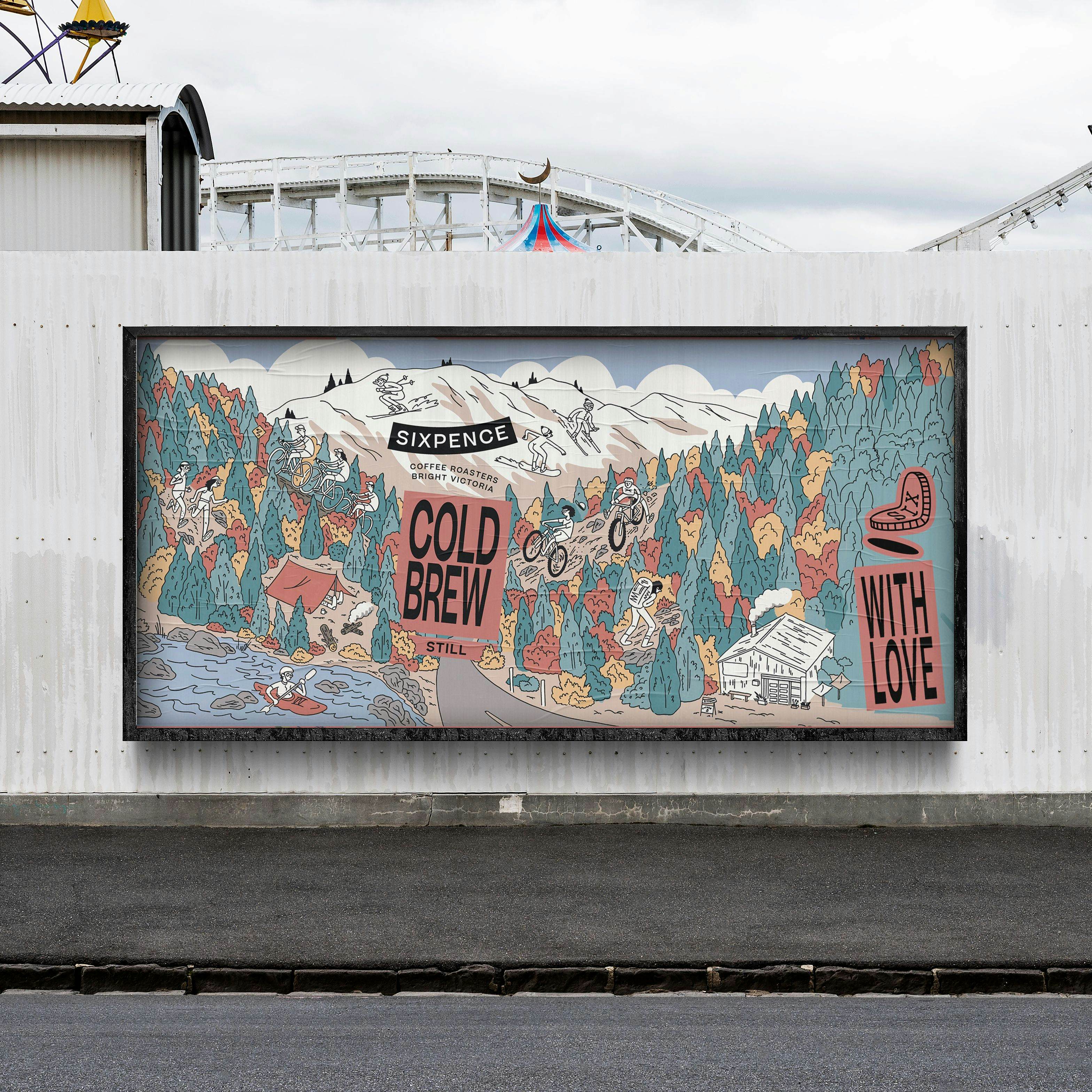Sixpence Coffee billboard by Alter